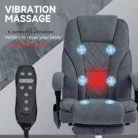 Vinsetto Massage Office Chair, Heated Reclining Computer Chair with Adjustable Height and Footrest, Charcoal Gray(m-4)