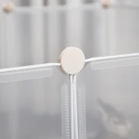 PawHut Pet Playpen DIY Small Animal Cage Open Enclosure Portable Plastic Fence 12 Panels for Bunny Chinchilla Guinea Pig White, 18" x 14"(m-9)