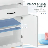 kleankin Bathroom Storage Cabinet, Modern Bathroom Cabinet with 2 Doors, Storage Drawer & Adjustable Shelf, White(m-5)