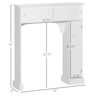 HOMCOM Over The Toilet Bathroom Cabinet, Freestanding Bathroom Storage Organizer with Adjustable Shelves, Toilet Rack, White(m-3)
