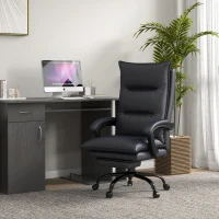 Vinsetto Executive Massage Office Chair with 6 Vibration Points, Microfiber Computer Desk Chair, Heated Reclining Chair with Footrest, Armrest, Double Padding, Charcoal Gray(m-9)