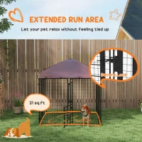 PawHut 4.6' x 4.6' x 5' Dog Kennel Outdoor with Waterproof Canopy, Large Door(m-8)