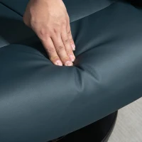 HOMCOM Swivel Recliner with Ottoman, Faux Leather Reclining Chair with Massage, Footstool Remote and Side Pocket, Blue(m-7)