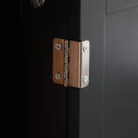 HOMCOM Under Sink Bathroom Cabinet, Pedestal Sink Storage Cabinet with 2 Doors, Shelf and U-Shape, Black(m-8)