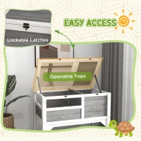 PawHut Tortoise Habitat with Shelf Storage Tortoise Gift Accessory with Weather Protection for Indoor, Light Gray(m-6)