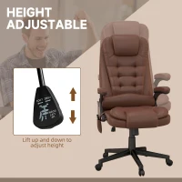 HOMCOM Massage Office Chair, Heated Reclining Computer Chair with 6 Vibration Points, Armrest and Remote, Brown(m-7)