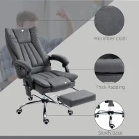 Vinsetto Massage Office Chair with 6 Points and Heat, Reclining Computer Chair with Adjustable Height and Footrest, Dark Blue(m-7)