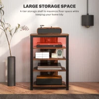 HOMCOM TV Stand for TVs up to 29", Entertainment Center with 4-Tier Storage Shelves and LED Lights for Living Room(m-5)