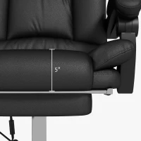 Vinsetto PU Leather Executive Massage Office Chair with 4 Vibration, Computer Desk Chair, Heated Reclining Chair with Adjustable Height, Swivel Wheels, Black(m-9)