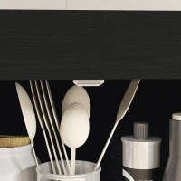 HOMCOM 72.5" Kitchen Cabinet, Pantry Storage Cabinet with Doors and Shelves, Freestanding Food Pantry Cabinet, Black Wood Grain(m-9)