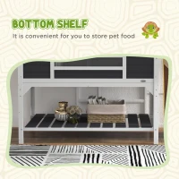 PawHut Tortoise Enclosure Tortoise House with Adjustable Lamp Holder Storage Shelf, Dual Main Houses, Openable Lid, Gray(m-7)