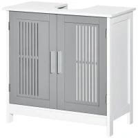 kleankin Under Sink Pedestal Storage Bathroom Cabinet, Gray White(m-13)