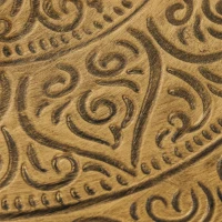 HOMCOM Vintage Coffee Table for Living Room, 24" Round Center Table with Hammered Tray Top and Metal Frame, Gold(m-9)