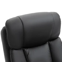 HOMCOM PU Leather Massage Recliner Chair with Ottoman, 10 Point Vibration Swiveling Armchair, Black(m-8)