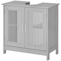 kleankin Under Sink Pedestal Storage Bathroom Cabinet, Gray(m-13)