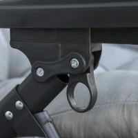 Outsunny Reclining Zero Gravity Chair with Adjustable Backrest, Folding Garden Sun Lounger with Removable Cushion and Headrest, Light Grey(m-10)