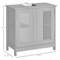 kleankin Under Sink Pedestal Storage Bathroom Cabinet, Gray(m-3)