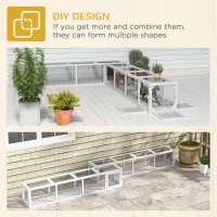 PawHut Wooden Cat Run with Weather Protection, Connecting Inside and Outside, 79"L x 15"W x 15"H, White(m-5)