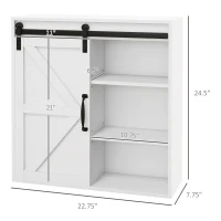 kleankin Bathroom Medicine Cabinet, Wall Cabinet with Sliding Door and Adjustable Shelf, 22.75" x 7.75" x 24.5", White(m-3)
