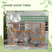 PawHut Catio, Playground Cat Window Box Outside Enclosure W/ Scratching Post(m-8)