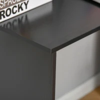 HOMCOM L Shaped Computer Desk, 180° Rotating Corner Desk with Storage Shelves, Drawer and Cabinet, Study Workstation for Home Office, Black(m-10)