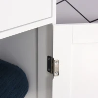 kleankin Slim Bathroom Storage Cabinet, Tall Bathroom Cabinet, Narrow Linen Tower with Acrylic Door, Drawer and Shelves, White(m-8)