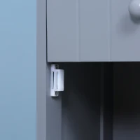 HOMCOM Bathroom Storage Cabinet, Free Standing Bathroom Storage Unit, Tall Linen Tower with 3-Tier Shelves and Drawer, Grey(m-8)