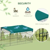PawHut 73" Small Animal Playpen with with Roof for Rabbits, Chicken, Chinchillas for Indoor/Outdoor Use, Green(m-4)