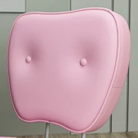 Vinsetto Vanity Office Chair, PU Leather Computer Chair for Home, with Adjustable Height, Armless, Swivel Wheels, Pink(m-9)
