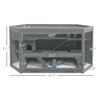 PawHut Wooden Hamster Cage Small Animal Exercise Play House 3 Tier with Tray, Seesaws, Water Bottle, Activity Center, Gray(m-3)