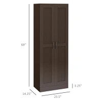 HOMCOM Storage Cabinet w/ Adjustable Shelves, Pantry, Coffee(m-3)