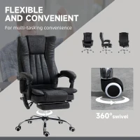 Vinsetto Massage Office Chair, 6 Points and Heat, Reclining Computer Chair with High Back, Adjustable Height and Footrest, Black(m-5)