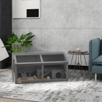 PawHut Rat Cage Hamster Cage Small Animal Playhouse for Gerbils with Suspension Bridge, Ladders, Openable Top Hut(m-10)