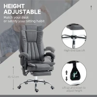 Vinsetto Massage Office Chair with 6 Points and Heat, Reclining Computer Chair with Adjustable Height and Footrest, Dark Blue(m-4)