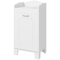 HOMCOM 31" Tilt Out Laundry Hamper, Free Standing Home Organizer Hamper, Bathroom Storage Cabinet, White(m-1)