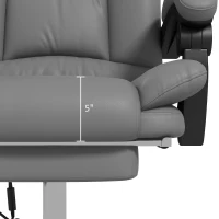 Vinsetto PU Leather Executive Massage Office Chair with 4 Vibration, Computer Desk Chair, Heated Reclining Chair with Adjustable Height, Swivel Wheels, Gray(m-9)
