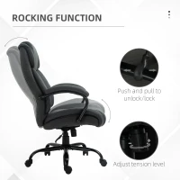 Vinsetto Executive Office Chair with Wide Seat, Computer Desk Chair with Adjustable Height, Swivel Wheels, Gray(m-6)