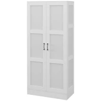 HOMCOM 71" Tall Storage Cabinet with Movable Storage Shelves, Modern Style Pantry Cupboard Cabinet with Soft Close Doors, White(m-1)