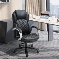 Vinsetto Big and Tall Executive Office Chair with Wide Seat, Computer Desk Chair with High Back Diamond Stitching, Adjustable Height & Swivel Wheels, Black(m-2)