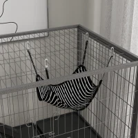 PawHut 50" H Rolling Small Animal Cage with Hammock, Ferret Cage, Chinchilla Cage, Pet Habitat with 4 Doors, Removable Tray(m-13)