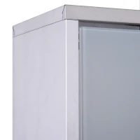 HOMCOM 12" x 20" Lockable Medicine Cabinet, 3 Tier Stainless Steel Medical Wall Box with 2 Keys and Shelves for Bathroom(m-8)
