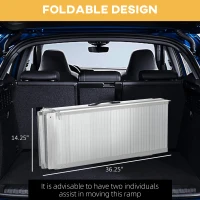 HOMCOM Textured Aluminum Folding Wheelchair Ramp, 6'(m-7)