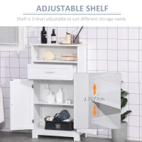 kleankin Modern Bathroom Floor Cabinet, Free Standing Storage Cabinet, Linen Cabinet with Drawer and Adjustable Shelf, White(m-5)