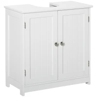 kleankin Bathroom Vanities, Bathroom Sink Cabinets with U-Shape Cut-Out and Adjustable Internal Shelf, White(m-13)