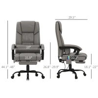 Vinsetto Massage Office Chair with 6 Vibrating Points, High Back Reclining Office Chair with Footrest and Remote, Gray(m-3)