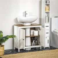 kleankin Bathroom Sink Cabinet, Freestanding Under Sink Cabinet Adjustable Shelf(m-8)