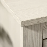 HOMCOM Farmhouse Computer Desk with Storage, Home Office Desk with 2 Drawers and 2 Cabinets, Cream White(m-8)