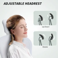 Vinsetto Office Chair, Mesh Computer Desk Chair with Adjustable Headrest, 4D Lumbar Support, Flip-up Arm, White(m-7)