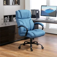 Vinsetto 500lbs Big and Tall Office Chair, Executive Computer Chair with Adjustable Height, Swivel Wheels, Blue(m-10)