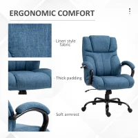 Vinsetto 500lbs Big and Tall Office Chair, Executive Computer Chair with Adjustable Height, Swivel Wheels, Blue(m-9)
